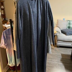 Long Gray Knit Cardigan
